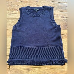 Ann Taylor knit tank top with fringe